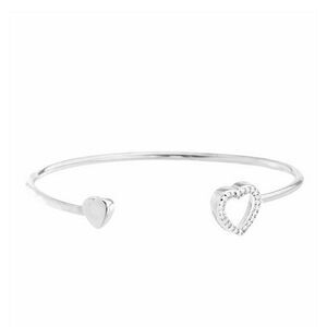Cubic Zirconia & Silvertone Heart Cuff